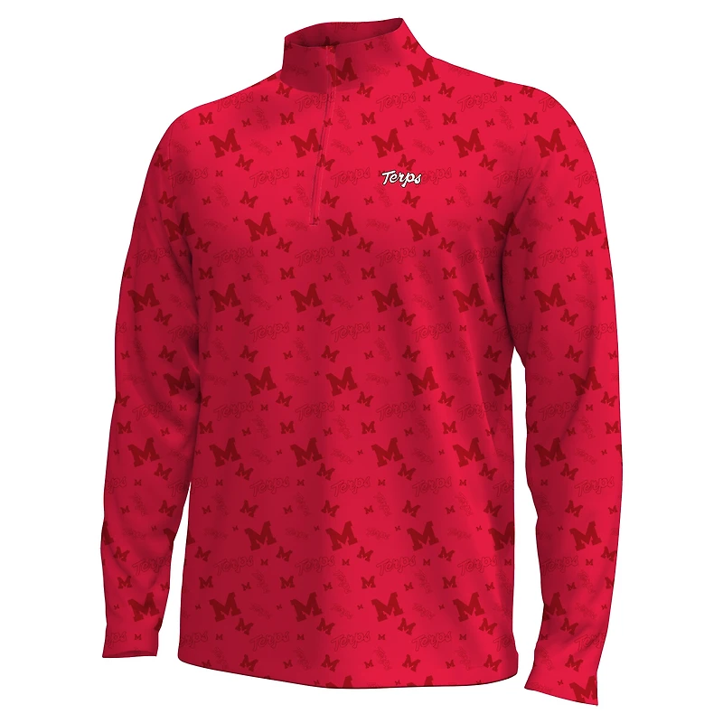 Men's Under Armour  Red Maryland Terrapins Gameday Armourfuse Half-Zip Top