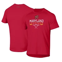 Men's Under Armour Red Maryland Terrapins Lacrosse Icon Raglan Performance T-Shirt