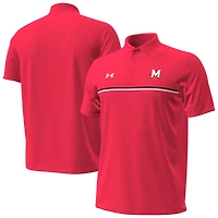 Men's Under Armour Red Maryland Terrapins Performance Drive Chest Stripe Polo