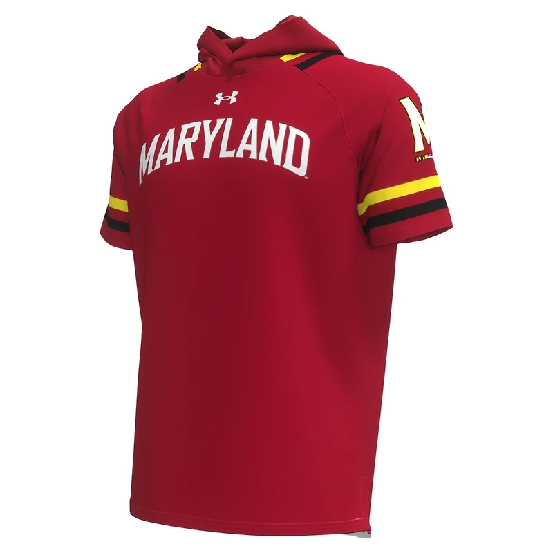 Men's Under Armour Red Maryland Terrapins Shooter Raglan Hoodie T-Shirt