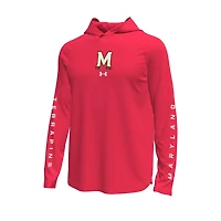 T-shirt à capuche et manches longues Under Armour Maryland Terrapins Tech Stretch pour homme