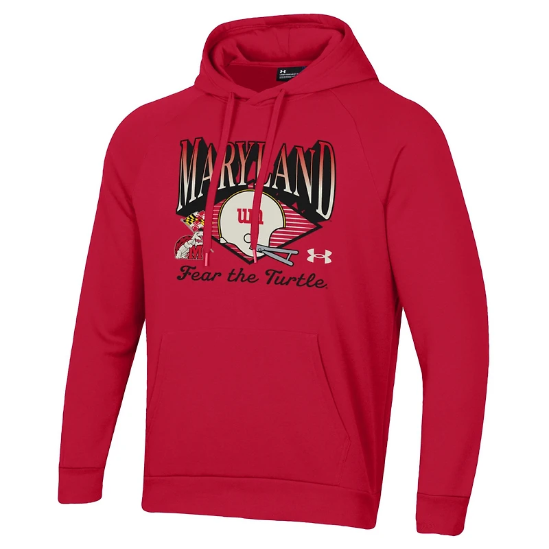Men's Under Armour  Red Maryland Terrapins Vintage Collection Rival Hoodie