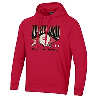 Men's Under Armour  Red Maryland Terrapins Vintage Collection Rival Hoodie