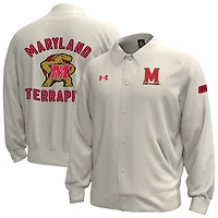 Men's Under Armour Stone Maryland Terrapins Gameday Icon Full-Snap Fleece Jacket