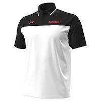 Men's Under Armour White/Black Maryland Terrapins Green Blocked Polo