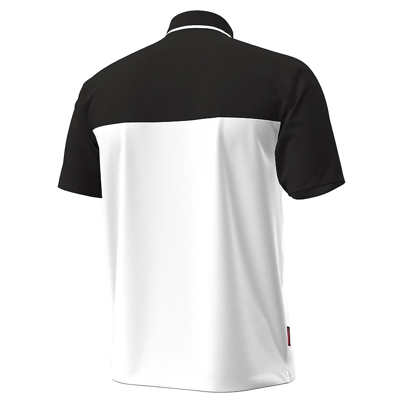 Polo Under Armour blanc/noir Maryland Terrapins Green Blocked pour homme