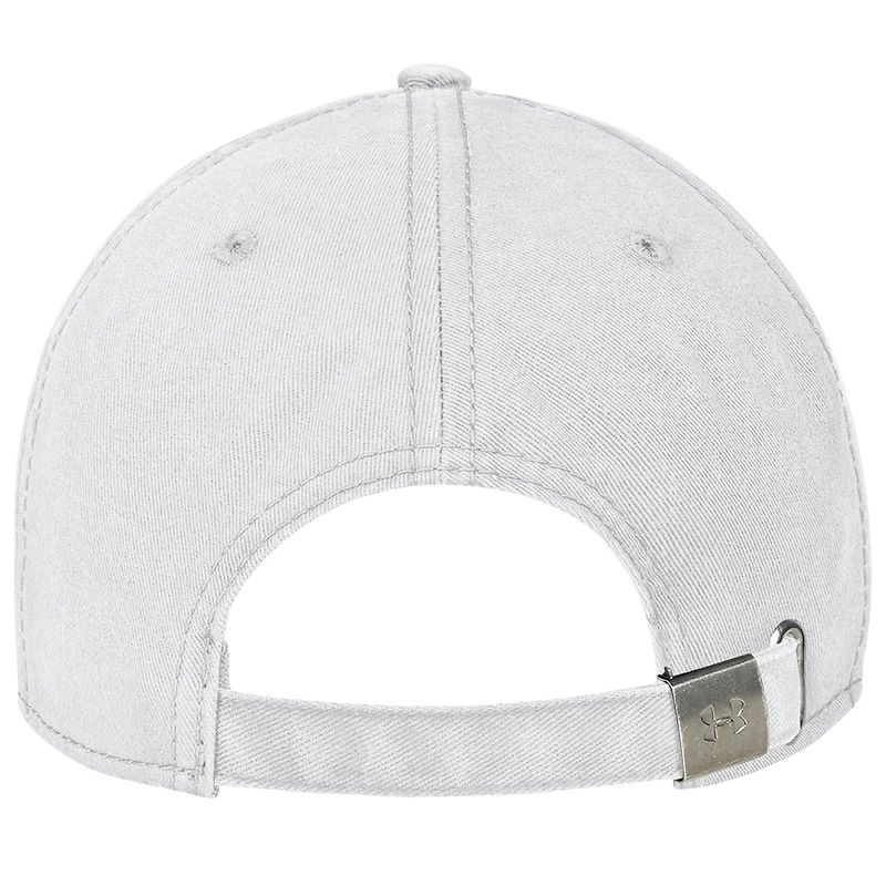 Men's Under Armour White Maryland Terrapins College Essentials Washed Cotton Blend Adjustable Hat