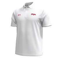 Men's Under Armour White Maryland Terrapins Playoff Chest Stripe Performance Polo