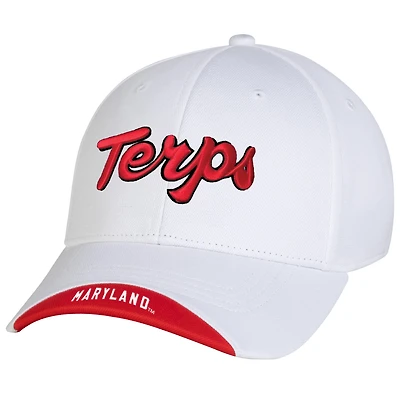 Men's Under Armour  White Maryland Terrapins Sideline Blitzing Accent Iso-Chill Flex Hat