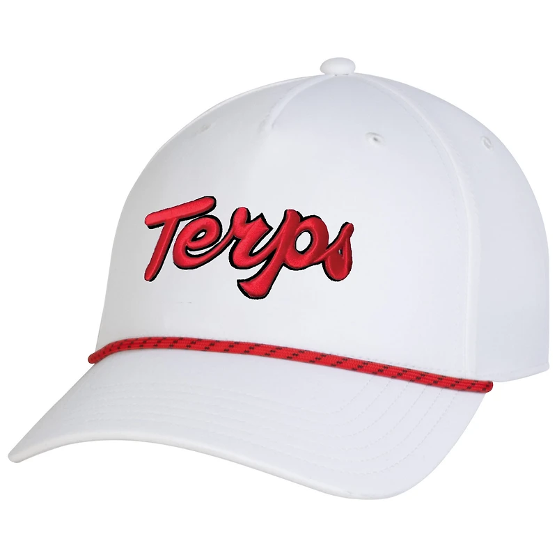 Casquette ajustable Under Armour blanche Maryland Terrapins Sideline Drive Rope pour homme