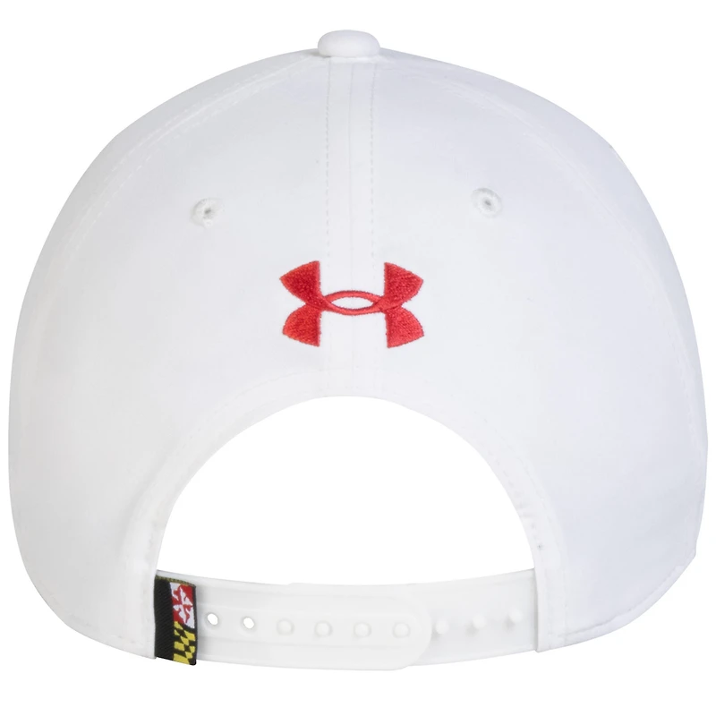 Men's Under Armour White Maryland Terrapins Sideline Drive Rope Adjustable Hat