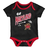 Ensemble de 3 pièces pour nouveau-né et nourrisson Outerstuff Maryland Terrapins All Day Play