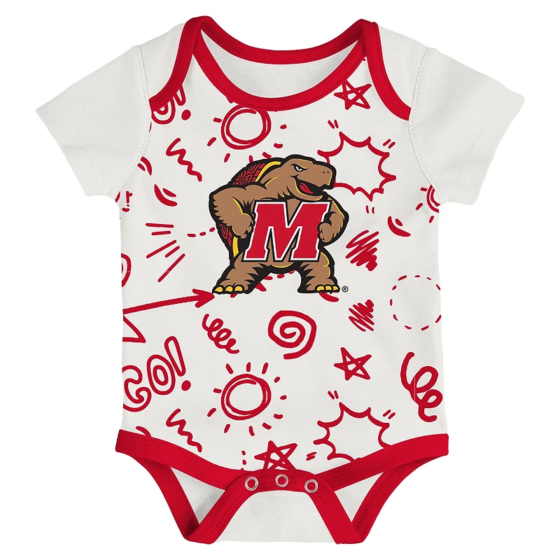 Newborn & Infant Outerstuff Maryland Terrapins All Day Play Three-Piece Bodysuit Set
