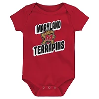 Newborn Red Maryland Terrapins Sunday Comics 3-Pack Bodysuit Set