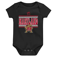 Newborn Red Maryland Terrapins Sunday Comics 3-Pack Bodysuit Set