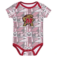 Newborn Red Maryland Terrapins Sunday Comics 3-Pack Bodysuit Set