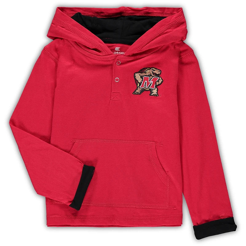 Ensemble sweat à capuche et pantalon de survêtement Maryland Terrapins Poppies Colosseum rouge/gris chiné pour tout-petit
