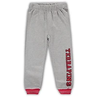 Ensemble sweat à capuche et pantalon de survêtement Maryland Terrapins Poppies Colosseum rouge/gris chiné pour tout-petit