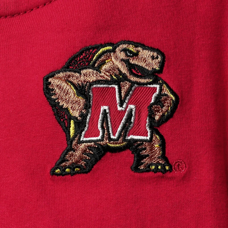 Ensemble sweat à capuche et pantalon de survêtement Maryland Terrapins Poppies Colosseum rouge/gris chiné pour tout-petit