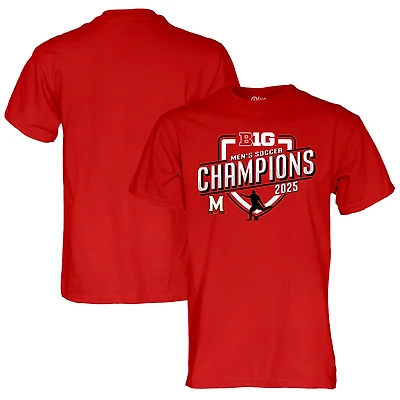Unisex Blue 84 Red Maryland Terrapins 2025 Big Ten Men's Soccer Regular Season Champions T-Shirt