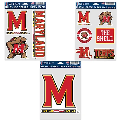 Lot de trois autocollants WinCraft Maryland Terrapins