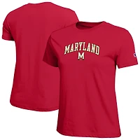 T-shirt rouge avec logo arqué des Maryland Terrapins, championne féminine