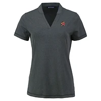 Women's Cutter & Buck  Heather Black Maryland Terrapins Forge Blade Collar V-Neck Top