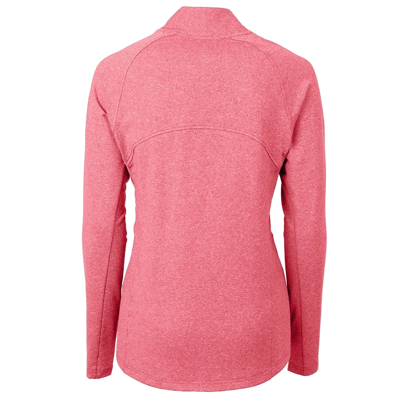 Women's Cutter & Buck  Heather Red Maryland Terrapins Adapt Eco Knit Recycled Full-Zip Jacket