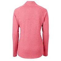 Women's Cutter & Buck  Heather Red Maryland Terrapins Adapt Eco Knit Recycled Full-Zip Jacket