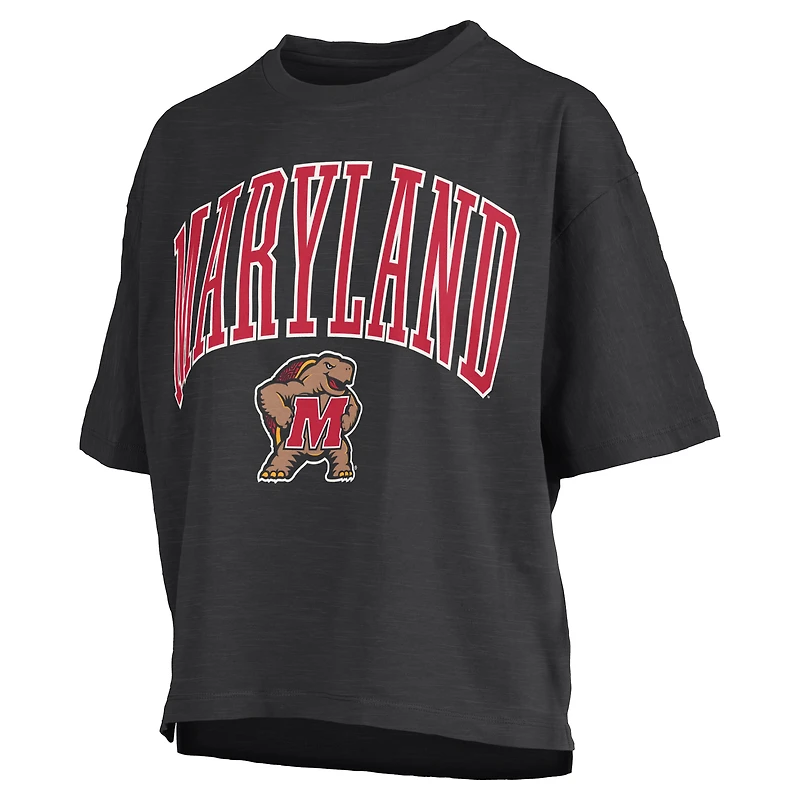 Women's Pressbox  Black Maryland Terrapins Nelson T-Shirt