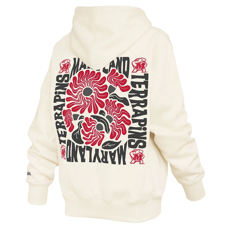 Sweat à capuche Elena Janise crème Pressbox pour femme, Maryland Terrapins