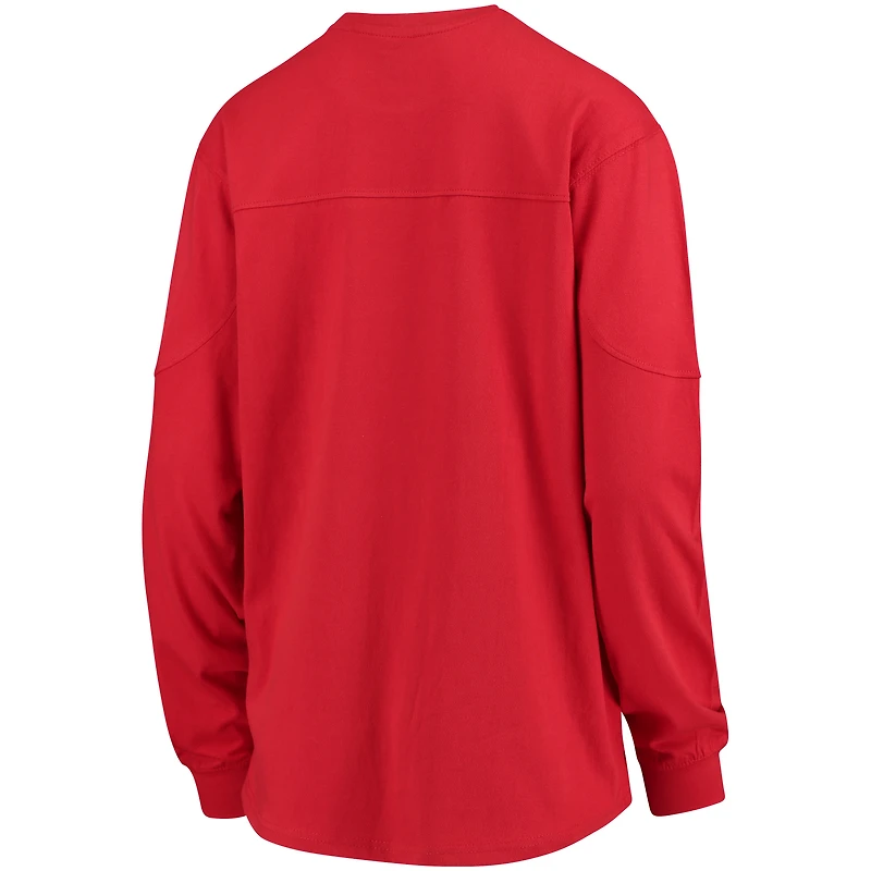 Women's Pressbox Red Maryland Terrapins Edith Long Sleeve Oversized Top