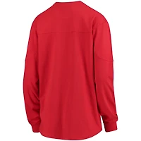 Women's Pressbox Red Maryland Terrapins Edith Long Sleeve Oversized Top