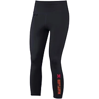 Women's Under Armour Black Maryland Terrapins Motion Performance Ankle-Cropped Leggings