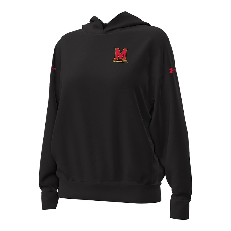 Women's Under Armour Black Maryland Terrapins Oversized Gameday Icon Hoodie
