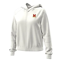 Women's Under Armour Natural Maryland Terrapins Gameday Rival Fleece Full-Zip Cropped Hoodie