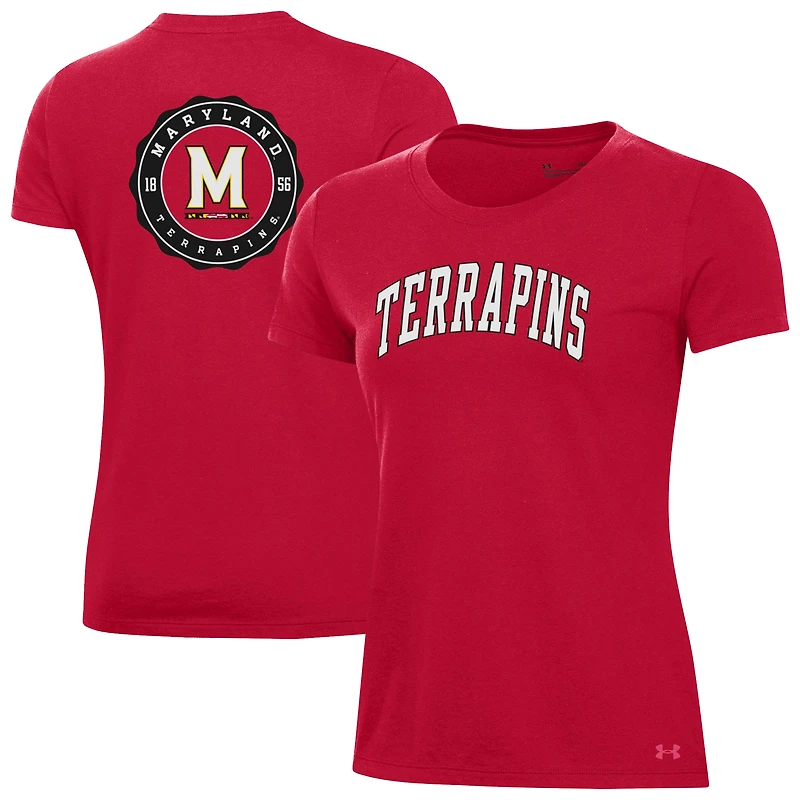 Women's Under Armour  Red Maryland Terrapins Essentials 2-Hit Performance T-Shirt