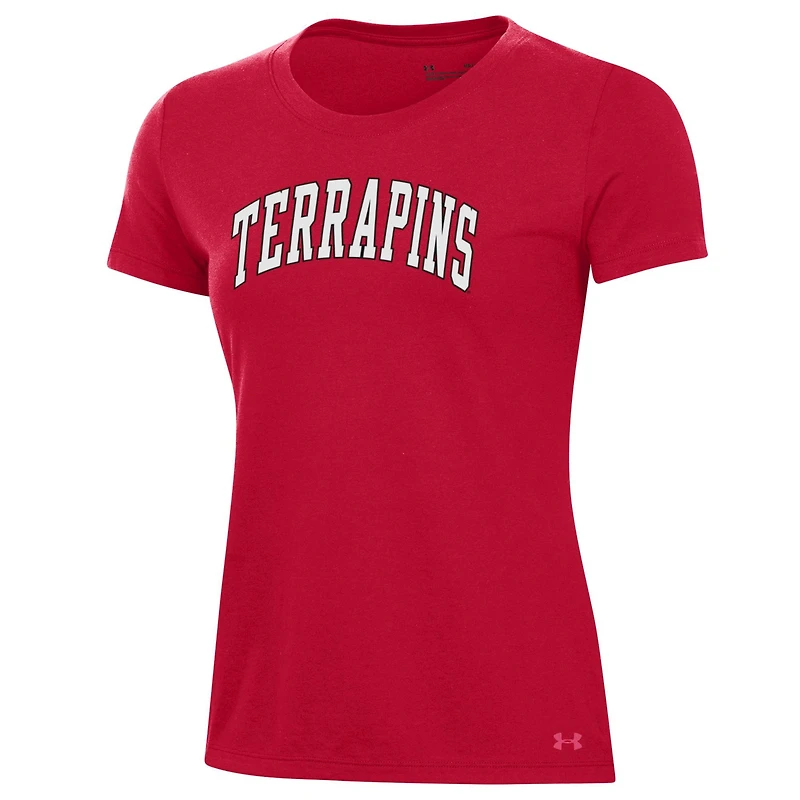 Women's Under Armour Red Maryland Terrapins Essentials 2-Hit Performance T-Shirt