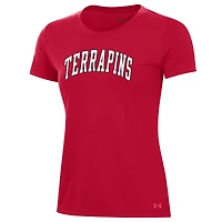 Women's Under Armour  Red Maryland Terrapins Essentials 2-Hit Performance T-Shirt