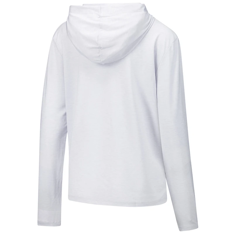 Women's Under Armour White Maryland Terrapins Super-Soft Breezy Long Sleeve Tri-Blend Hoodie T-Shirt