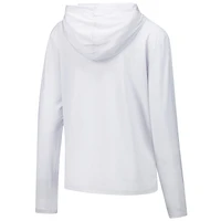Women's Under Armour White Maryland Terrapins Super-Soft Breezy Long Sleeve Tri-Blend Hoodie T-Shirt