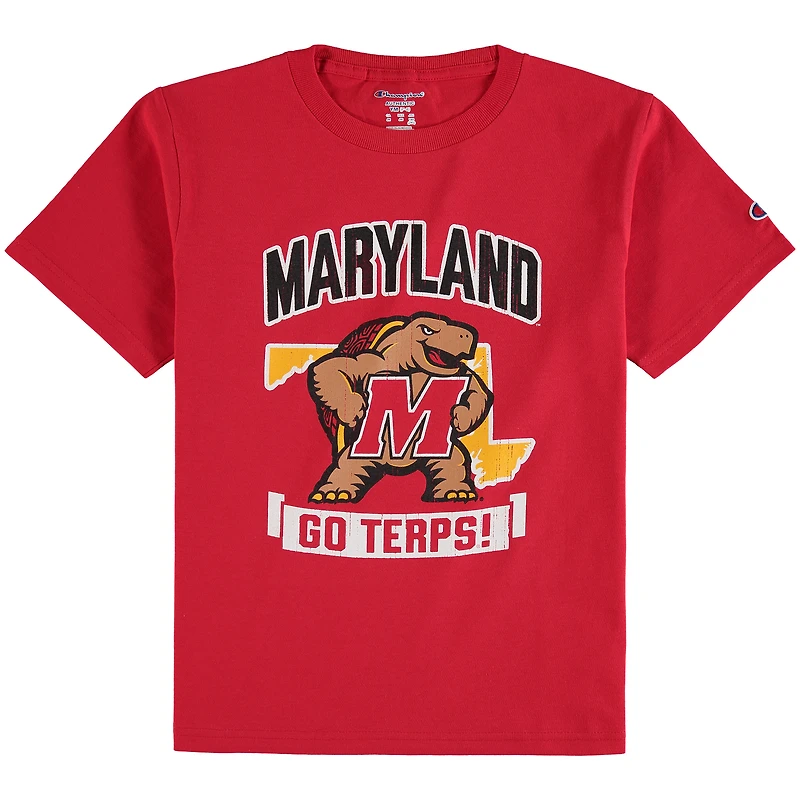 T-shirt rouge de mascotte Maryland Terrapins Strong champion la jeunesse
