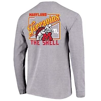 T-shirt gris à manches longues avec script rétro des Maryland Terrapins pour jeunes