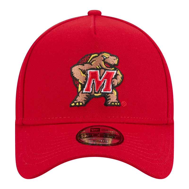 Casquette ajustable New Era rouge Maryland Terrapins 9FORTY pour jeunes
