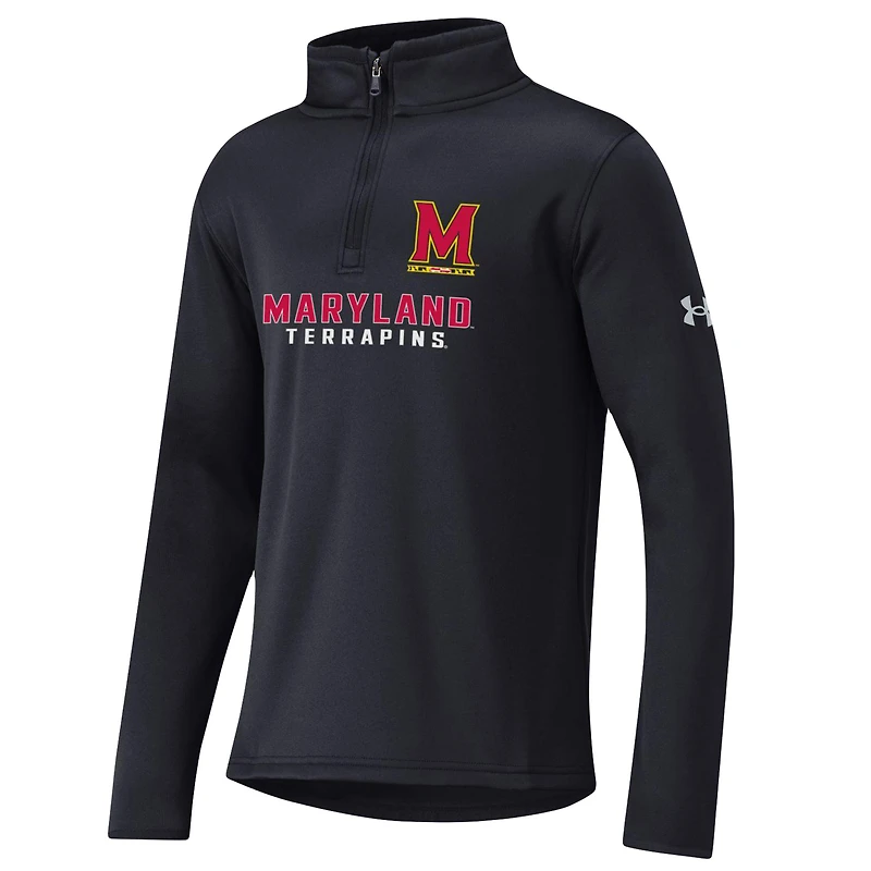 Youth Under Armour Black Maryland Terrapins Fleece Quarter-Zip Jacket