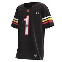 Maillot de football réplique pour jeunes Under Armour #1 Maryland Terrapins noir