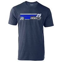 T-shirt Matt DiBenedetto Hot Lap bleu marine chiné pour homme avec drapeau à damier
