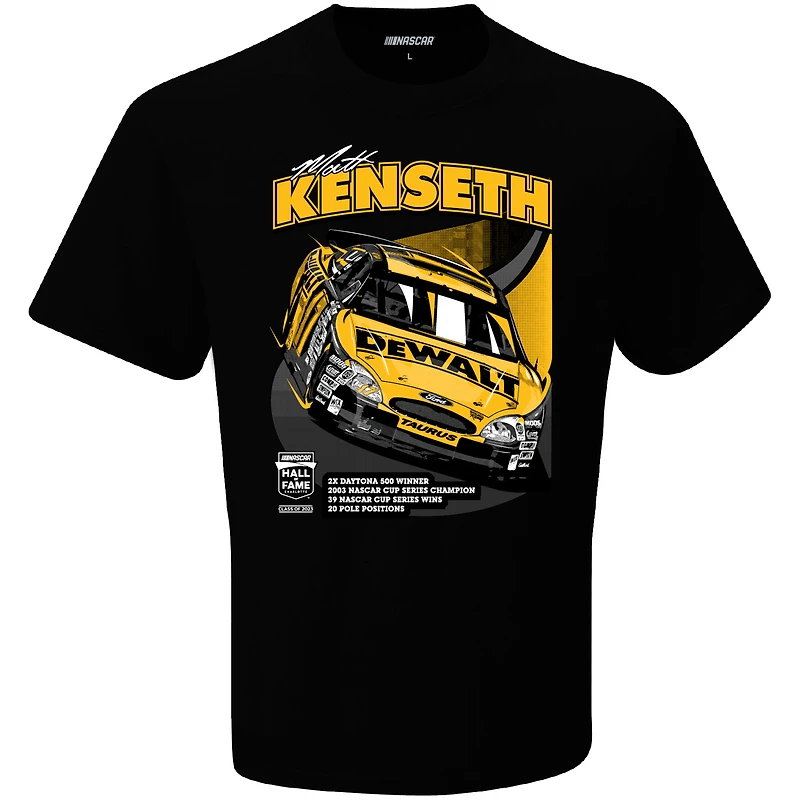 Men's Checkered Flag Black Matt Kenseth NASCAR Hall of Fame Class 2023 Inductee T-Shirt