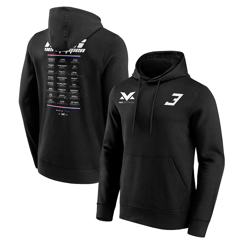 Men's Fanatics Black Max Verstappen 2026 World Tour MV3 Hoodie