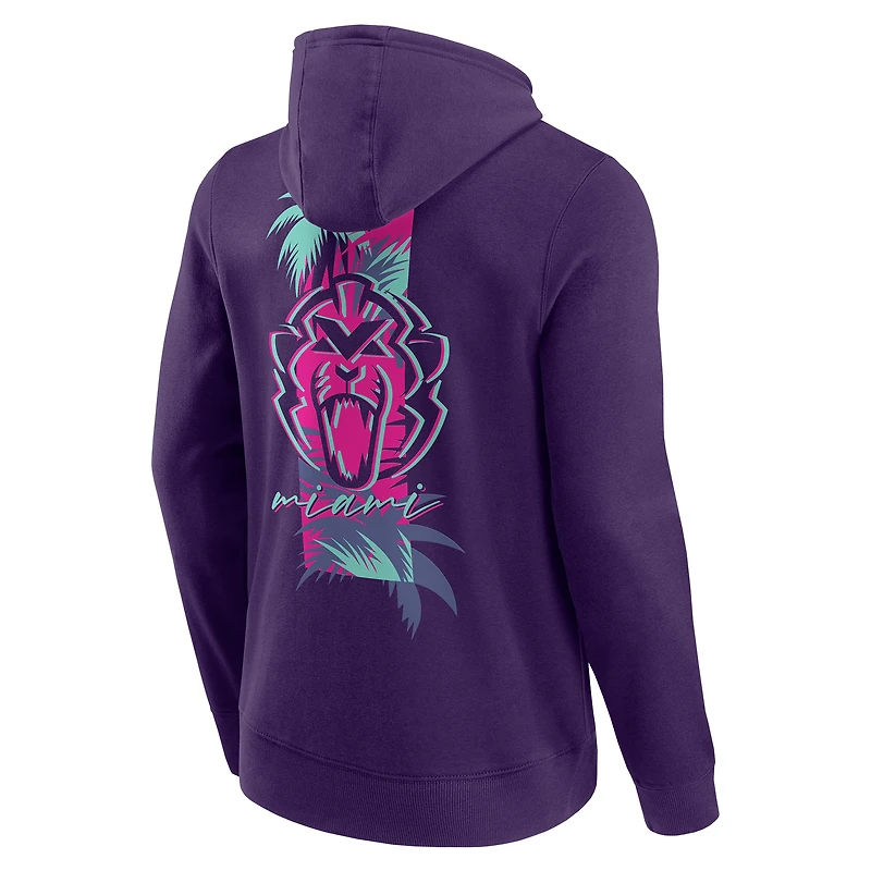 Men's Fanatics  Purple Max Verstappen 2026 Miami Grand Prix Unleash The Lion Graphic Hoodie